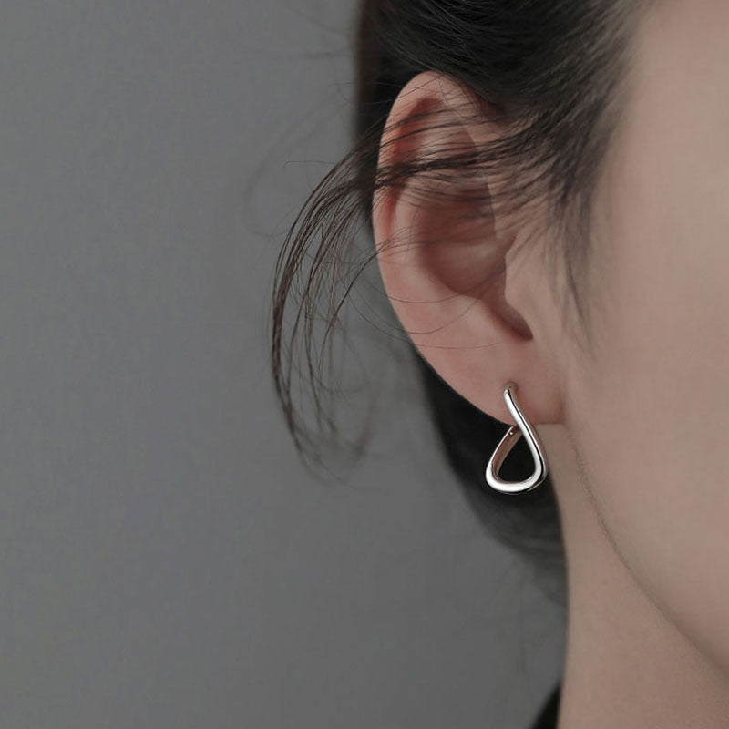 Korean Plain Hoop Earrings, High-End Niche Design, Summer Earrings, Ear Needles, Twisted U-Shaped Women's Earrings, Factory Direct Sales