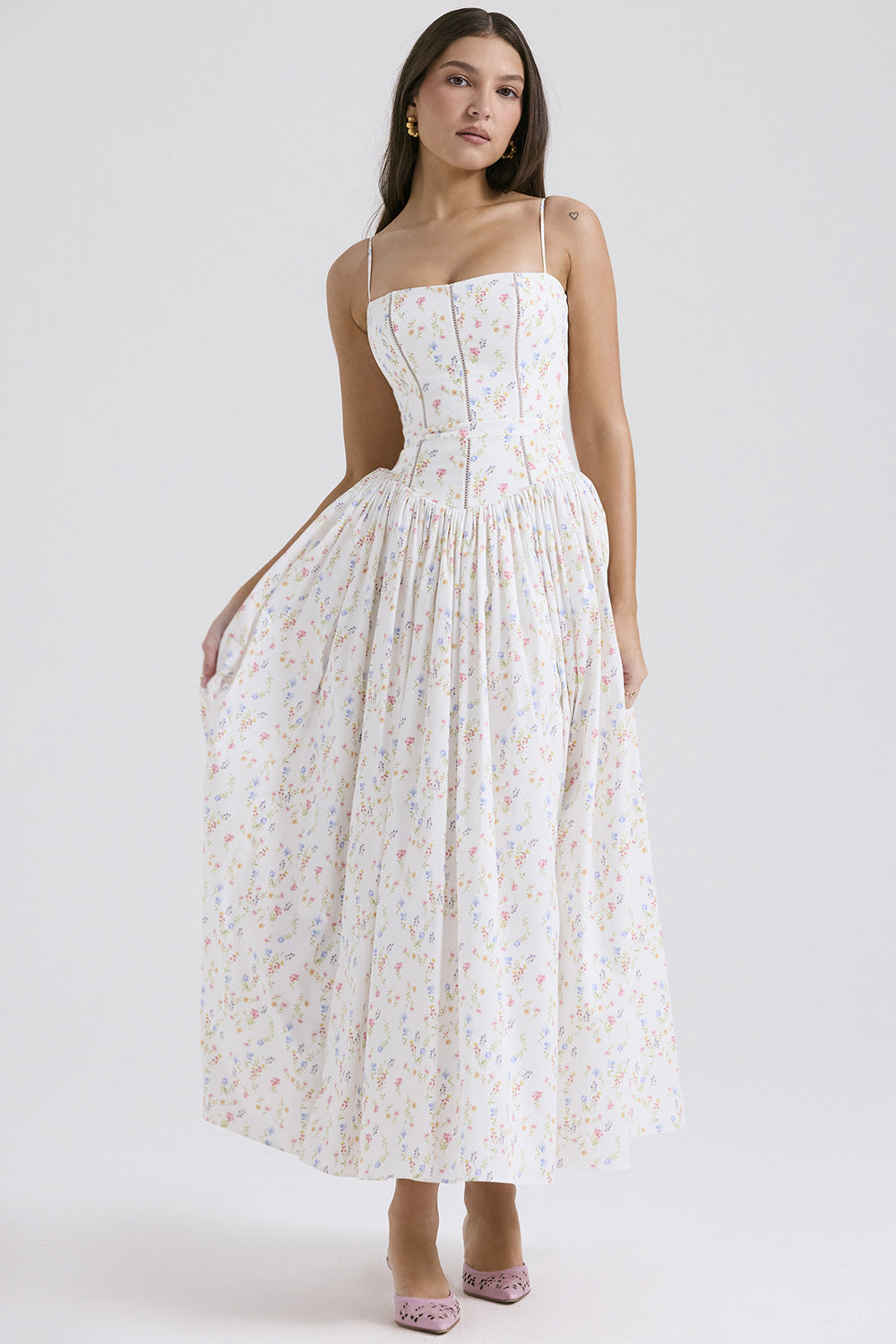 French Floral Spaghetti-Strap Slip Dress – Hidden Picks Online
