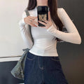 Waist-Cinching Long-Sleeve Fitted Top – Hidden Picks Online