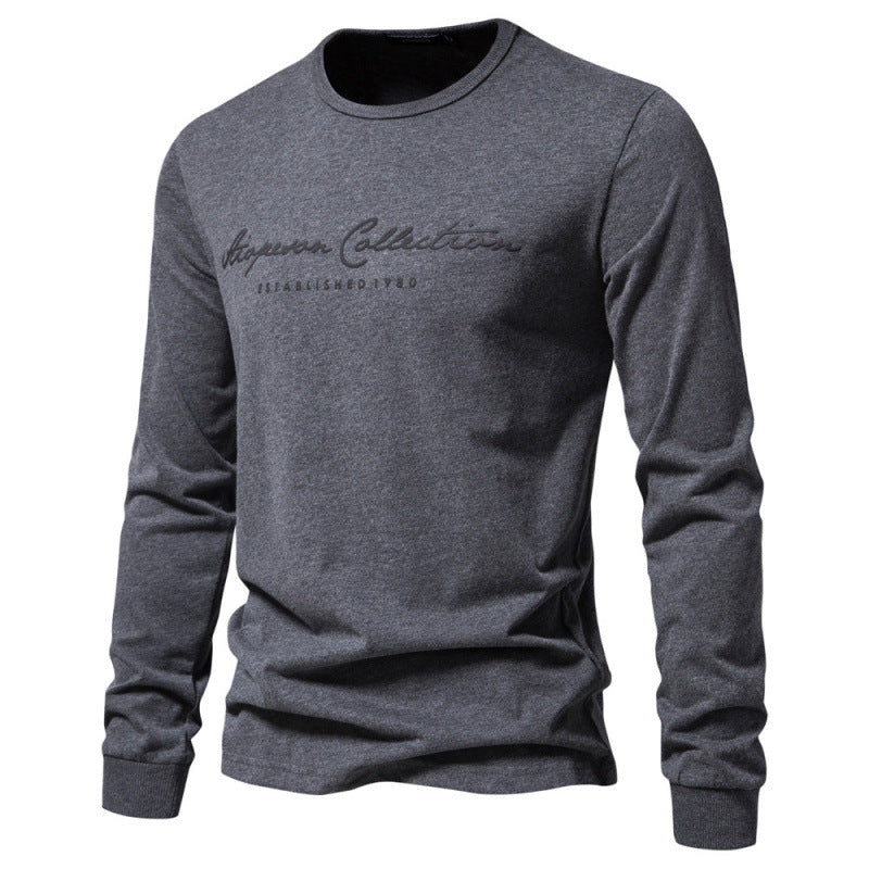 Pure Cotton Letter Print Long-Sleeve Base Shirt – Hidden Picks Online
