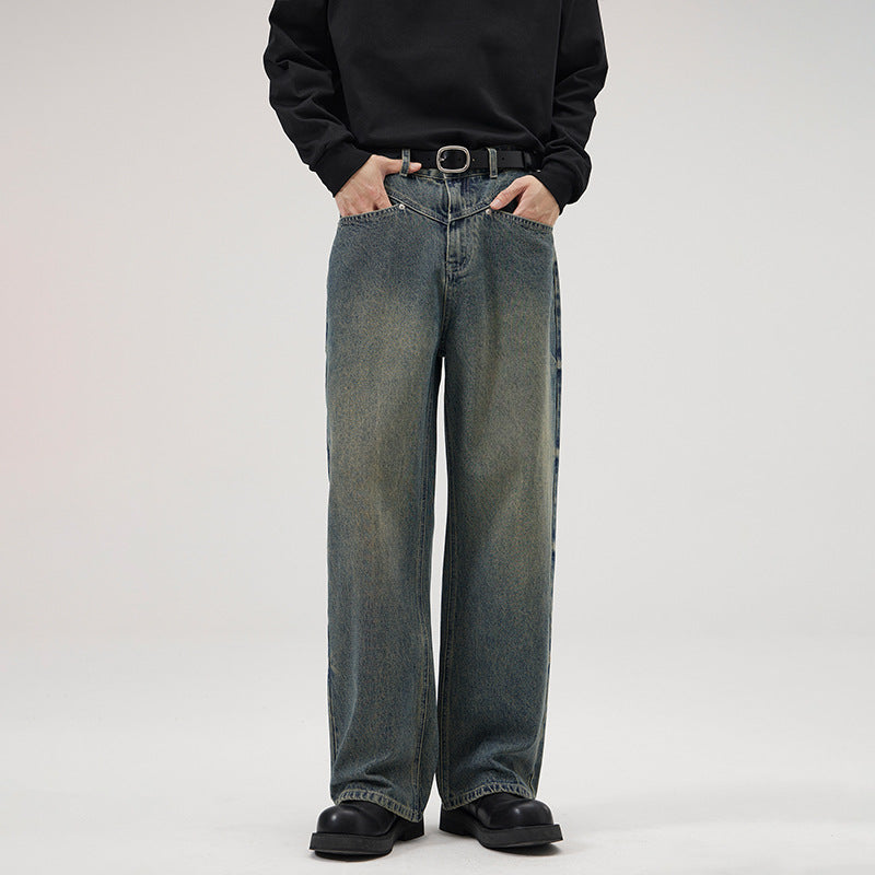 Vintage Tie-Dye Washed Loose Wide-Leg Jeans – Hidden Picks Online