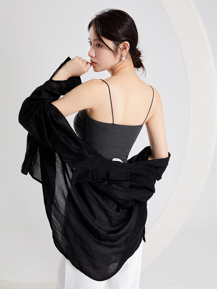 Built-In Bra Pleated Camisole – Summer Essential – Hidden Picks Online