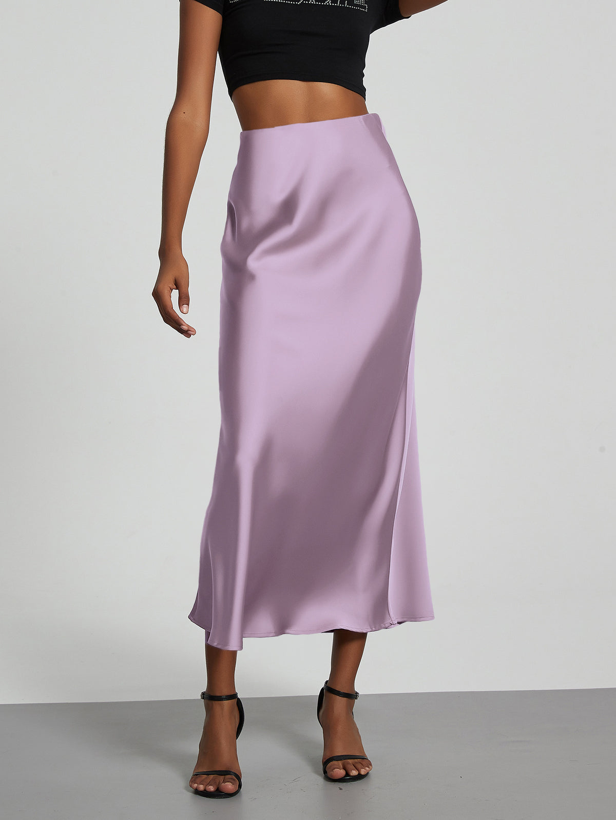 Elegant Satin Midi Skirt – Flowy & Slimming – Hidden Picks Online