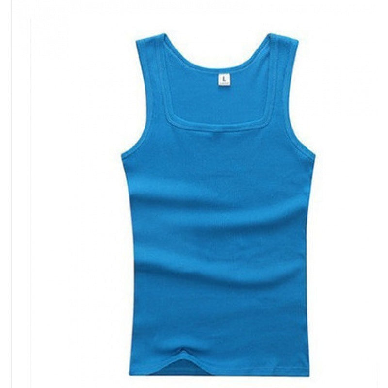 Square-Neck Slim-Fit Cotton Gym Vest – Hidden Picks Online