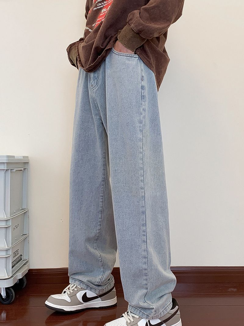 Washed Vintage Loose Straight-Leg Casual Jeans – Hidden Picks Online