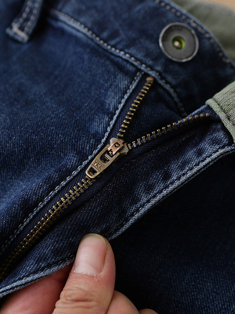 Washed Micro-Elastic Loose Straight-Leg Jeans – Hidden Picks Online