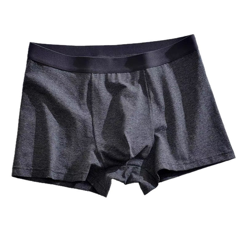 Underwear Men's High-End Boxer Briefs Antibacterial Breathable Mid-Waist Solid Color Versatile Comfortable Skin-Friendly Underwear Men's Pure Cotton