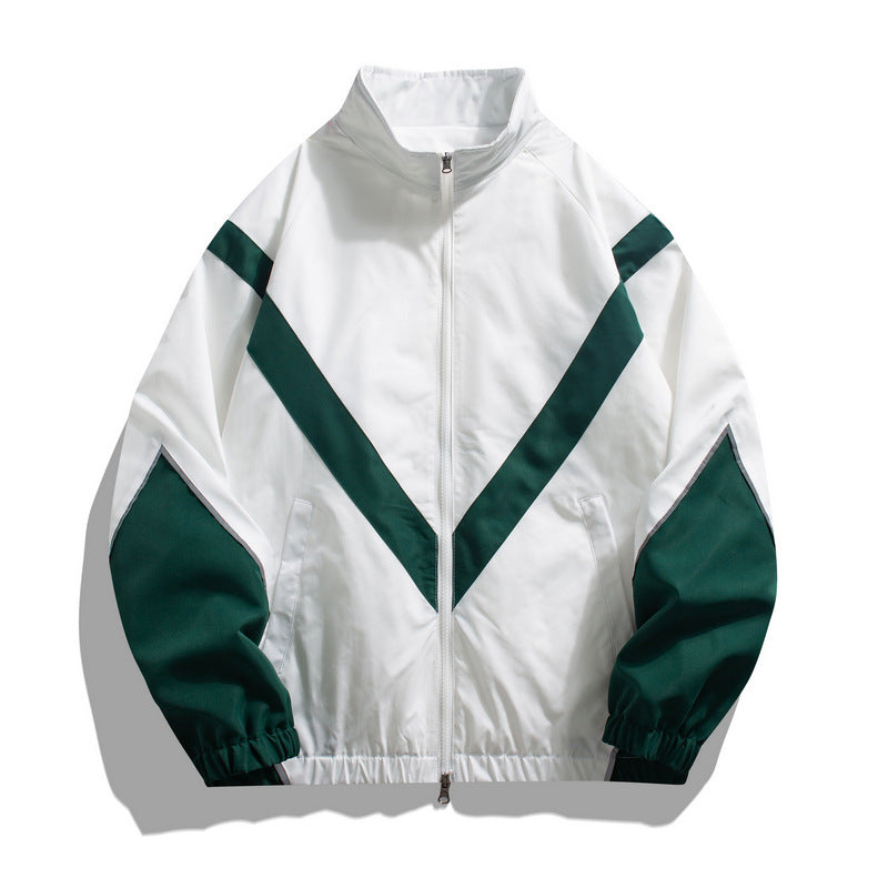 Reflective Patchwork Stand-Collar Sports Jacket – Hidden Picks Online