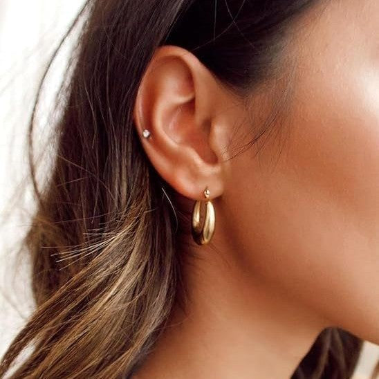Exaggerated Geometric Circle Earrings – Bold Metal Texture – Hidden Picks Online