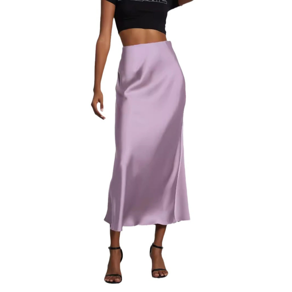 Elegant Satin Midi Skirt – Flowy & Slimming – Hidden Picks Online