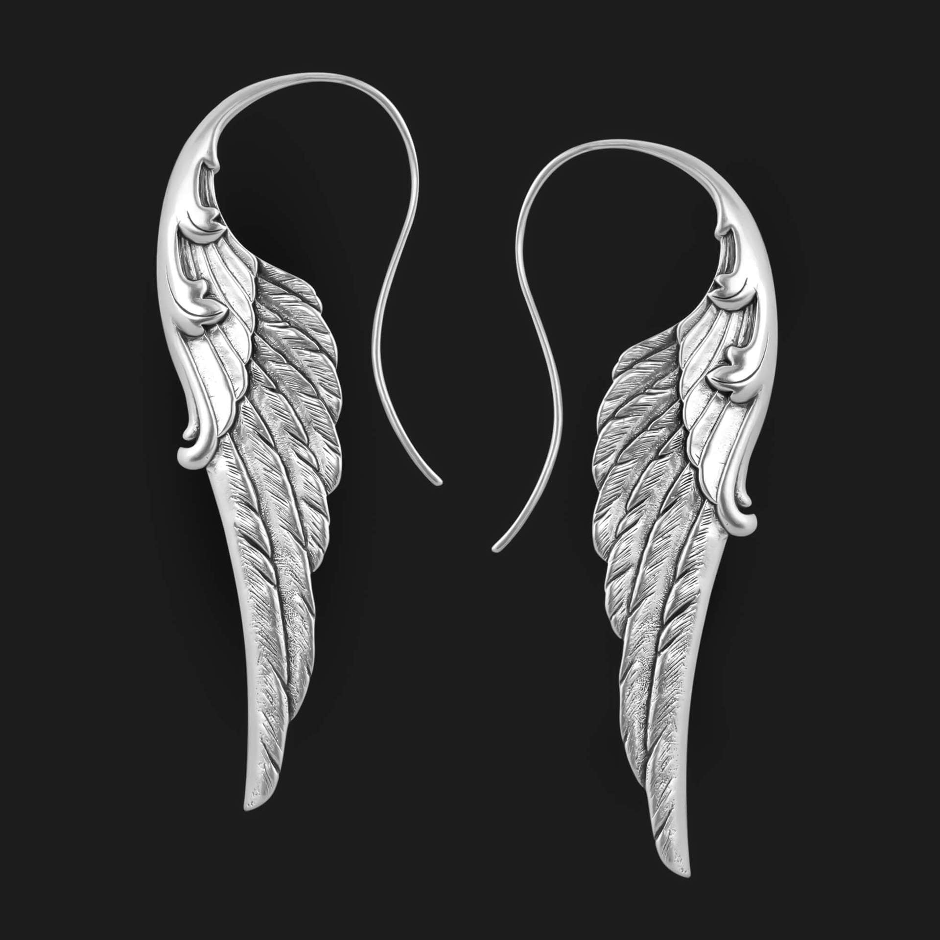 Exaggerated Angel Wings Pendant Earrings – Hidden Picks Online