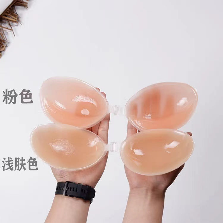 Silicone Chest Stickers Small Chest Large Sling Women's Wedding Dress Invisible Bra Flat Chest Gathering Upper Bracing Thin Breast Stickers Wholesale