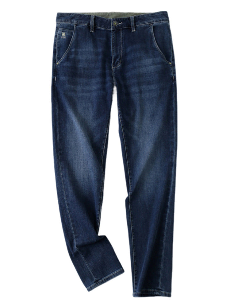 Washed Micro-Elastic Loose Straight-Leg Jeans – Hidden Picks Online