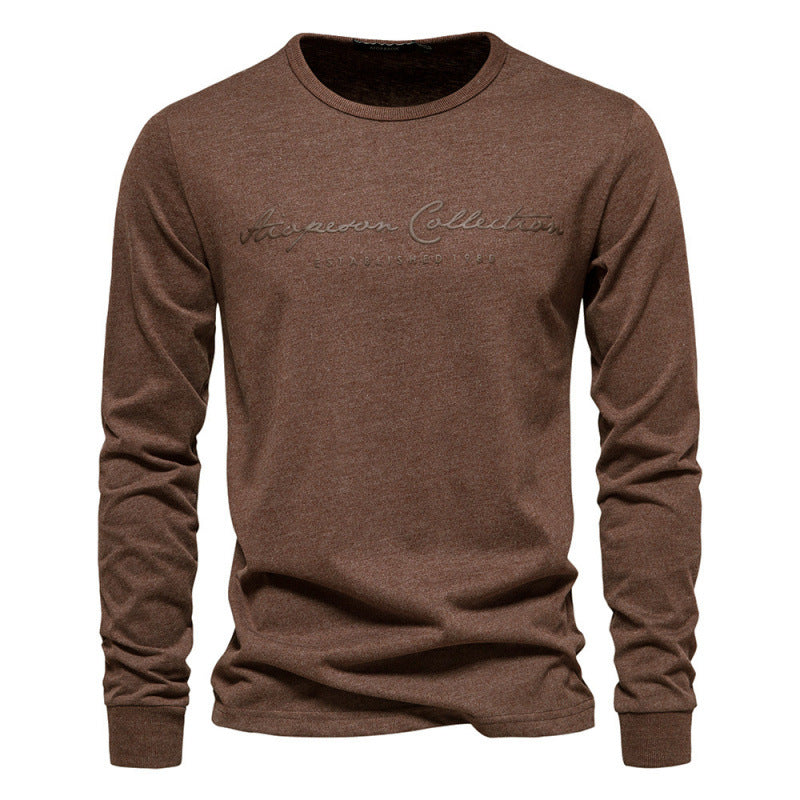 Pure Cotton Letter Print Long-Sleeve Base Shirt – Hidden Picks Online