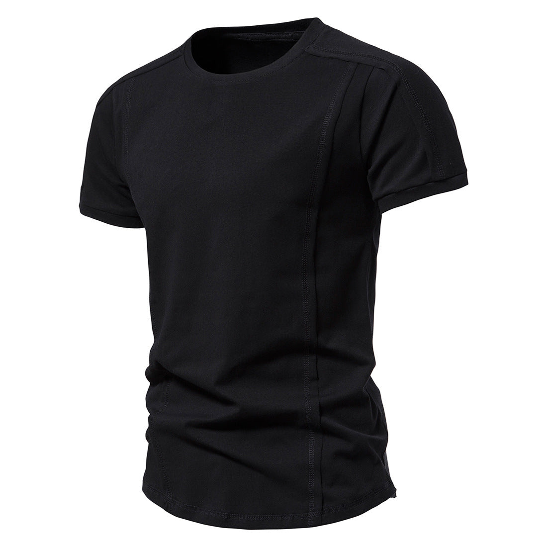 Slim-Fit Round-Neck Solid Color Casual T-Shirt – Hidden Picks Online