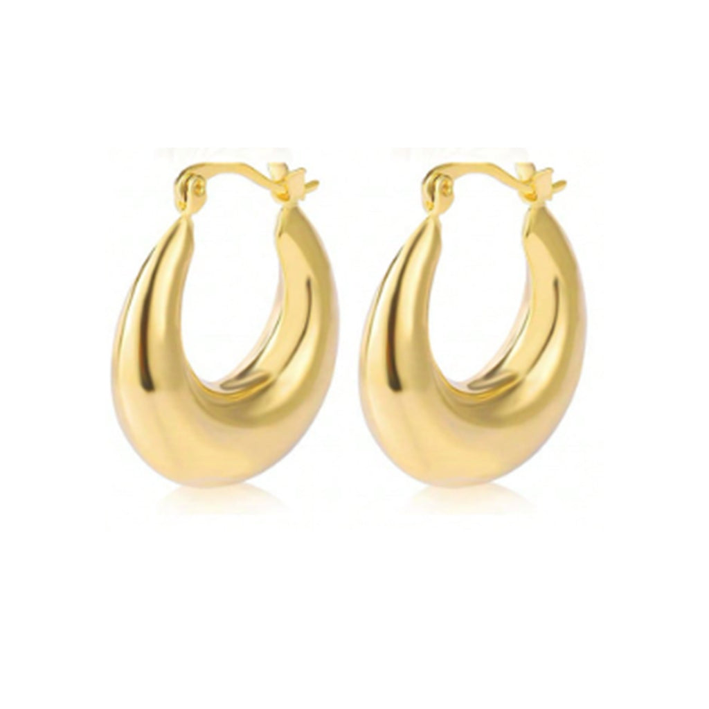 Exaggerated Geometric Circle Earrings – Bold Metal Texture – Hidden Picks Online