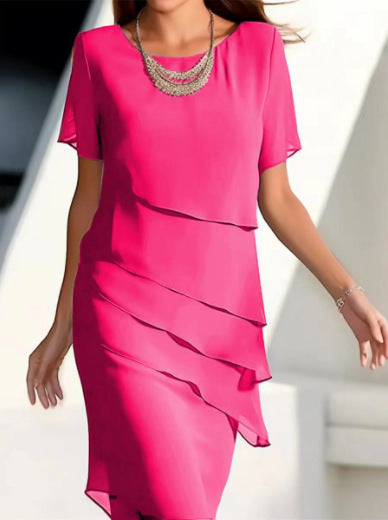 Glitter Ruffle Round-Neck Casual Dress – Hidden Picks Online
