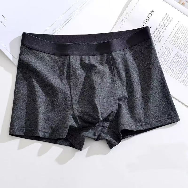 Underwear Men's High-End Boxer Briefs Antibacterial Breathable Mid-Waist Solid Color Versatile Comfortable Skin-Friendly Underwear Men's Pure Cotton