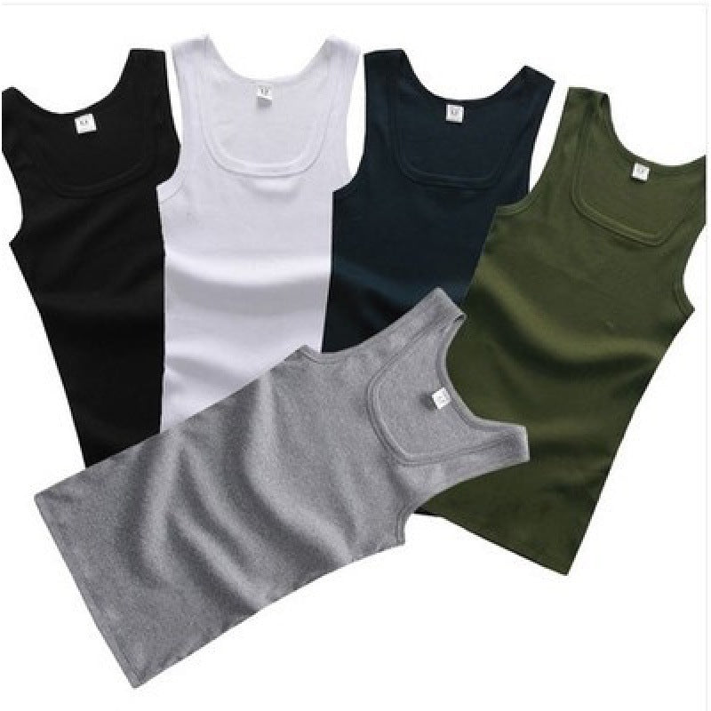 Square-Neck Slim-Fit Cotton Gym Vest – Hidden Picks Online