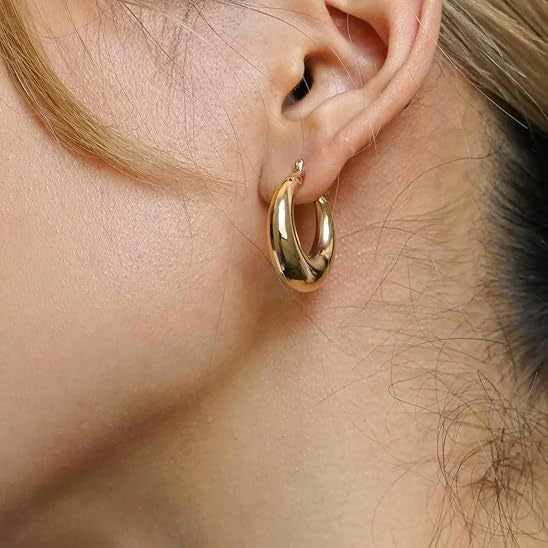 Exaggerated Geometric Circle Earrings – Bold Metal Texture – Hidden Picks Online