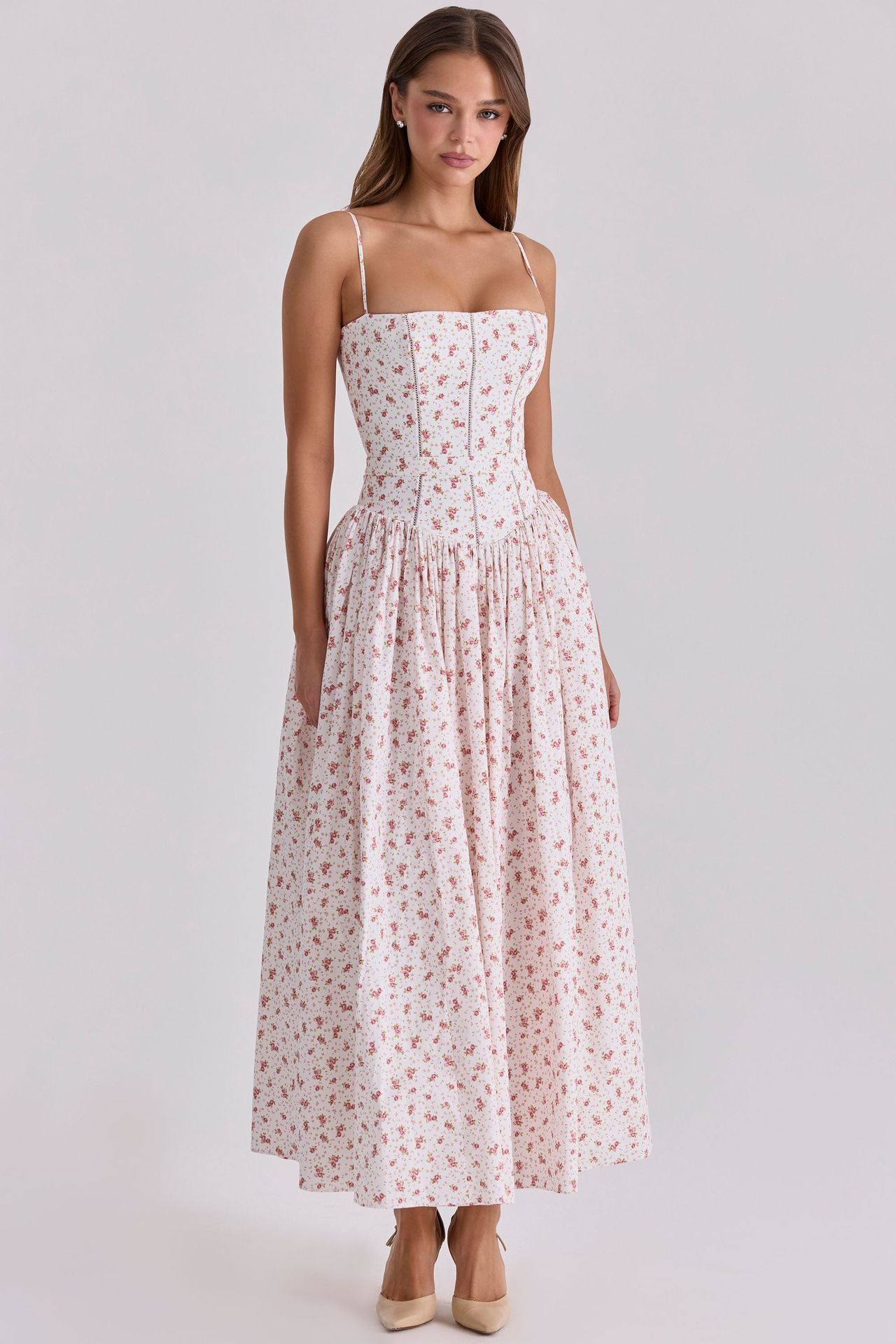 French Floral Spaghetti-Strap Slip Dress – Hidden Picks Online