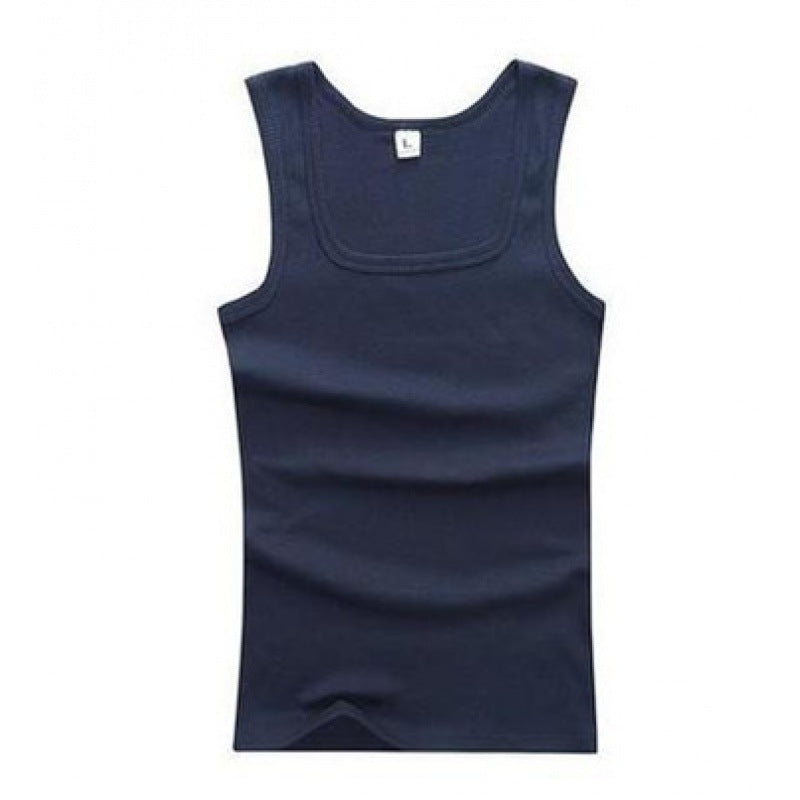Square-Neck Slim-Fit Cotton Gym Vest – Hidden Picks Online