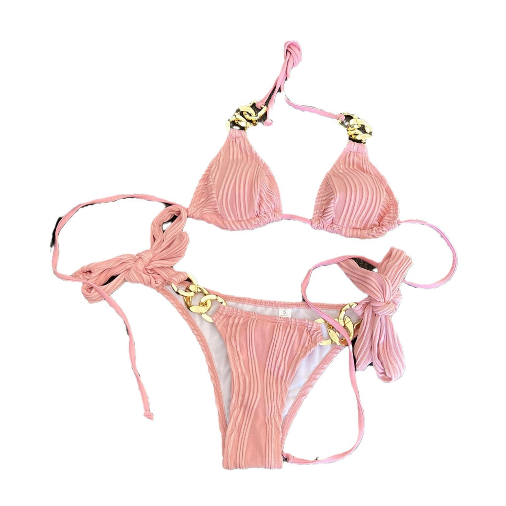 Chain-Detail Split Bikini Swimsuit – Hidden Picks Online