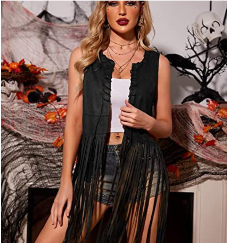 Suede Tassel Sleeveless Vest Jacket – Hidden Picks Online