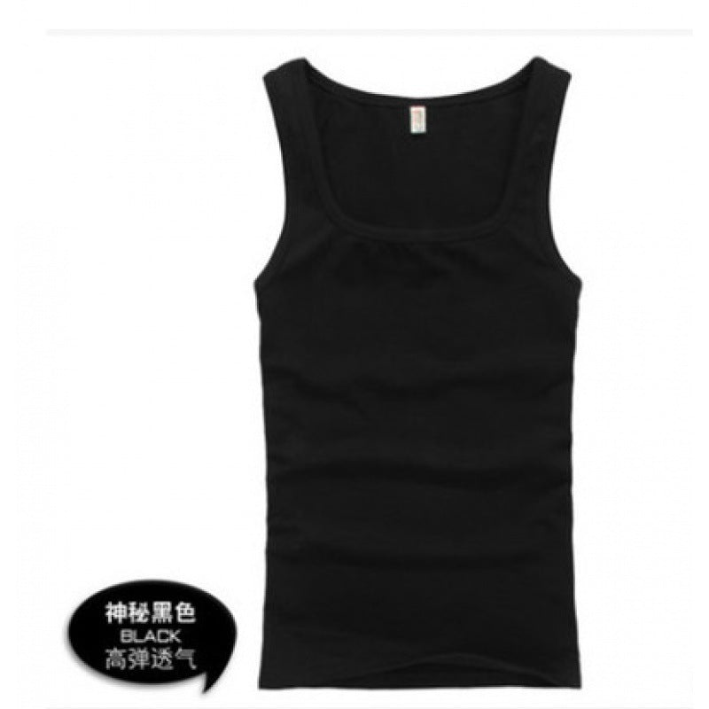 Square-Neck Slim-Fit Cotton Gym Vest – Hidden Picks Online