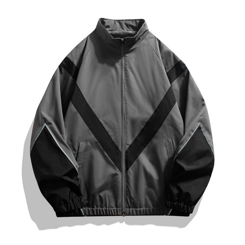 Reflective Patchwork Stand-Collar Sports Jacket – Hidden Picks Online