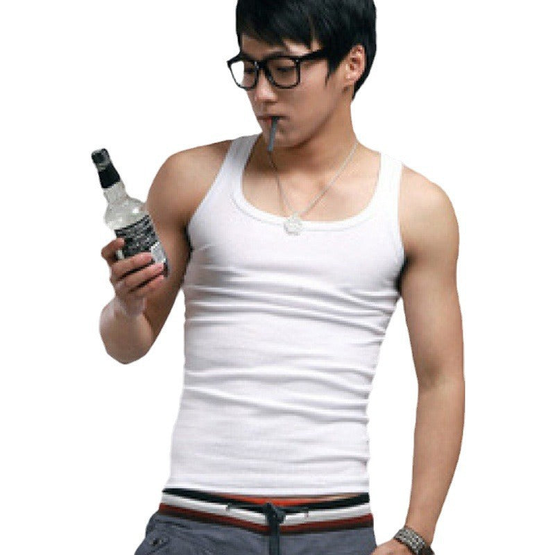 Square-Neck Slim-Fit Cotton Gym Vest – Hidden Picks Online