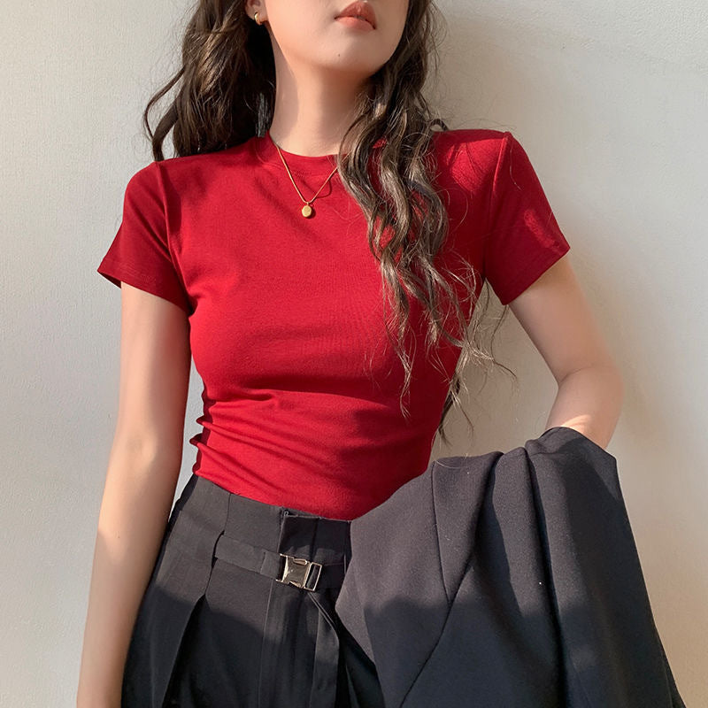 Straight-Shoulder Sculpting Short-Sleeve Top – Hidden Picks Online