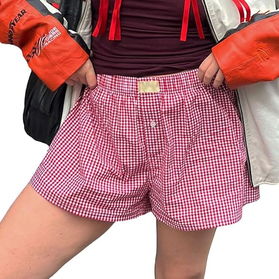 High-Waist Vintage Plaid Wide-Leg Shorts – Hidden Picks Online