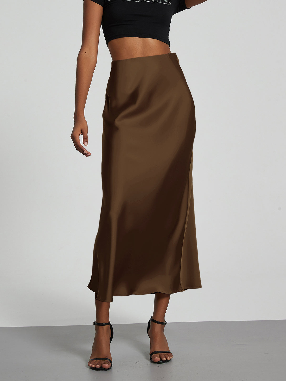 Elegant Satin Midi Skirt – Flowy & Slimming – Hidden Picks Online