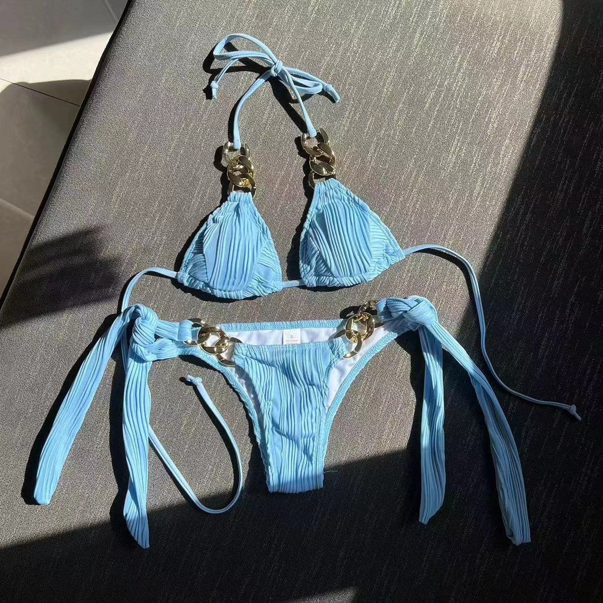 Chain-Detail Split Bikini Swimsuit – Hidden Picks Online