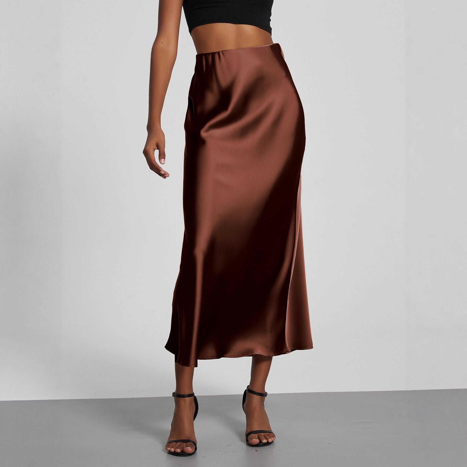 Elegant Satin Midi Skirt – Flowy & Slimming – Hidden Picks Online