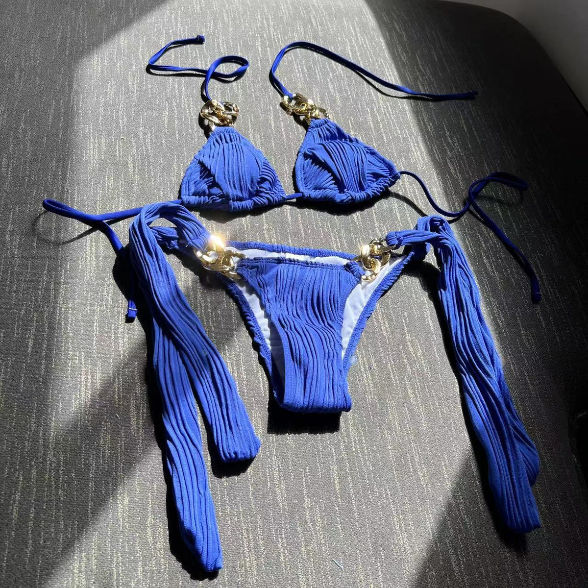 Chain-Detail Split Bikini Swimsuit – Hidden Picks Online