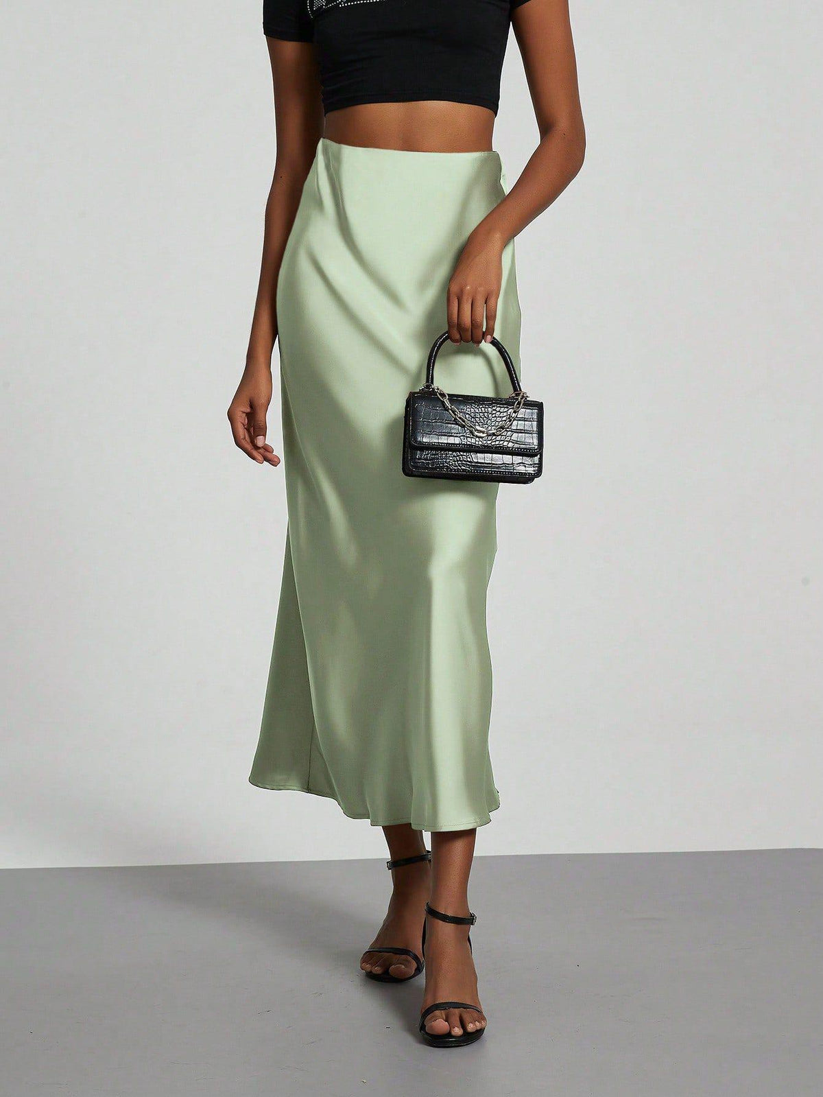 Elegant Satin Midi Skirt – Flowy & Slimming – Hidden Picks Online