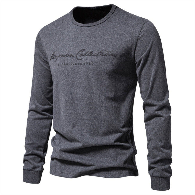 Pure Cotton Letter Print Long-Sleeve Base Shirt – Hidden Picks Online