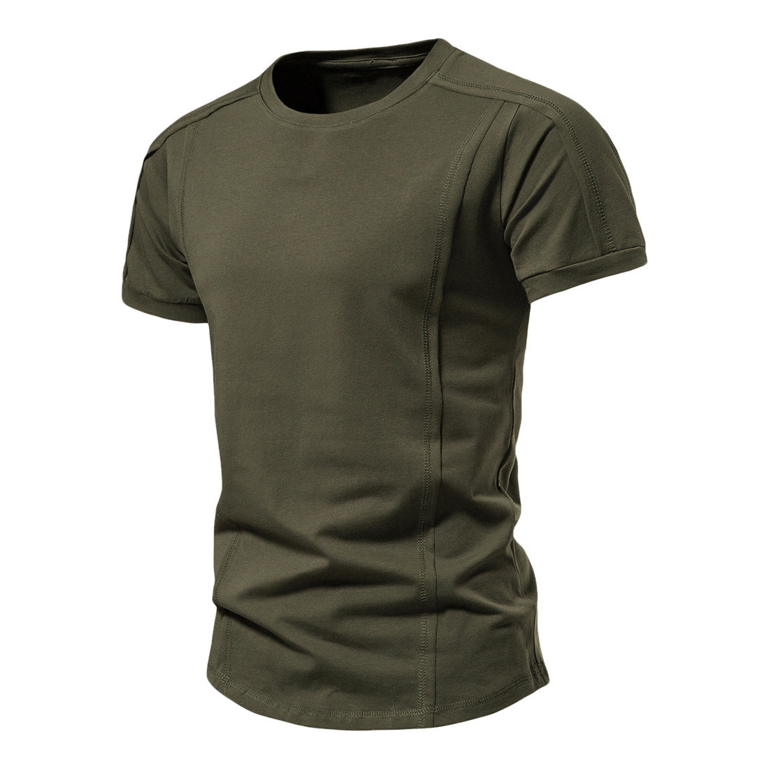 Slim-Fit Round-Neck Solid Color Casual T-Shirt – Hidden Picks Online