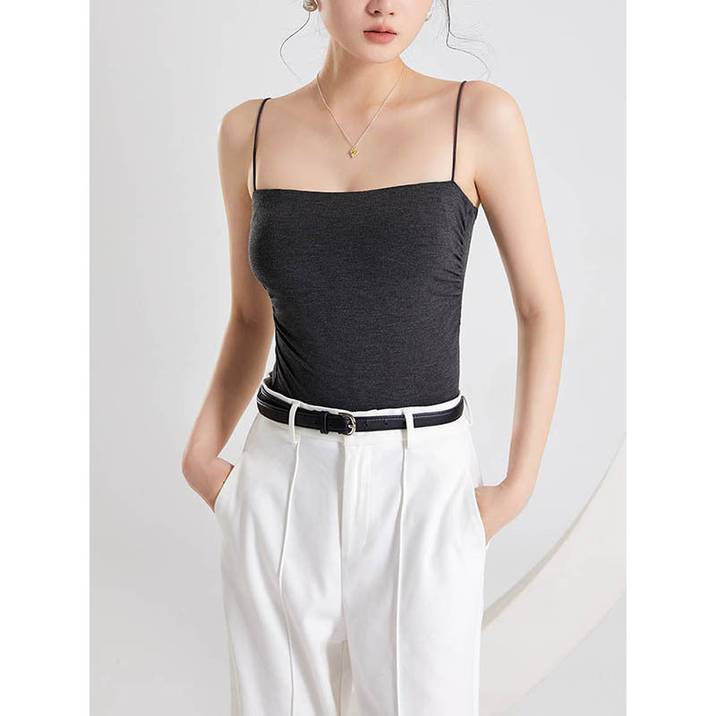 Built-In Bra Pleated Camisole – Summer Essential – Hidden Picks Online
