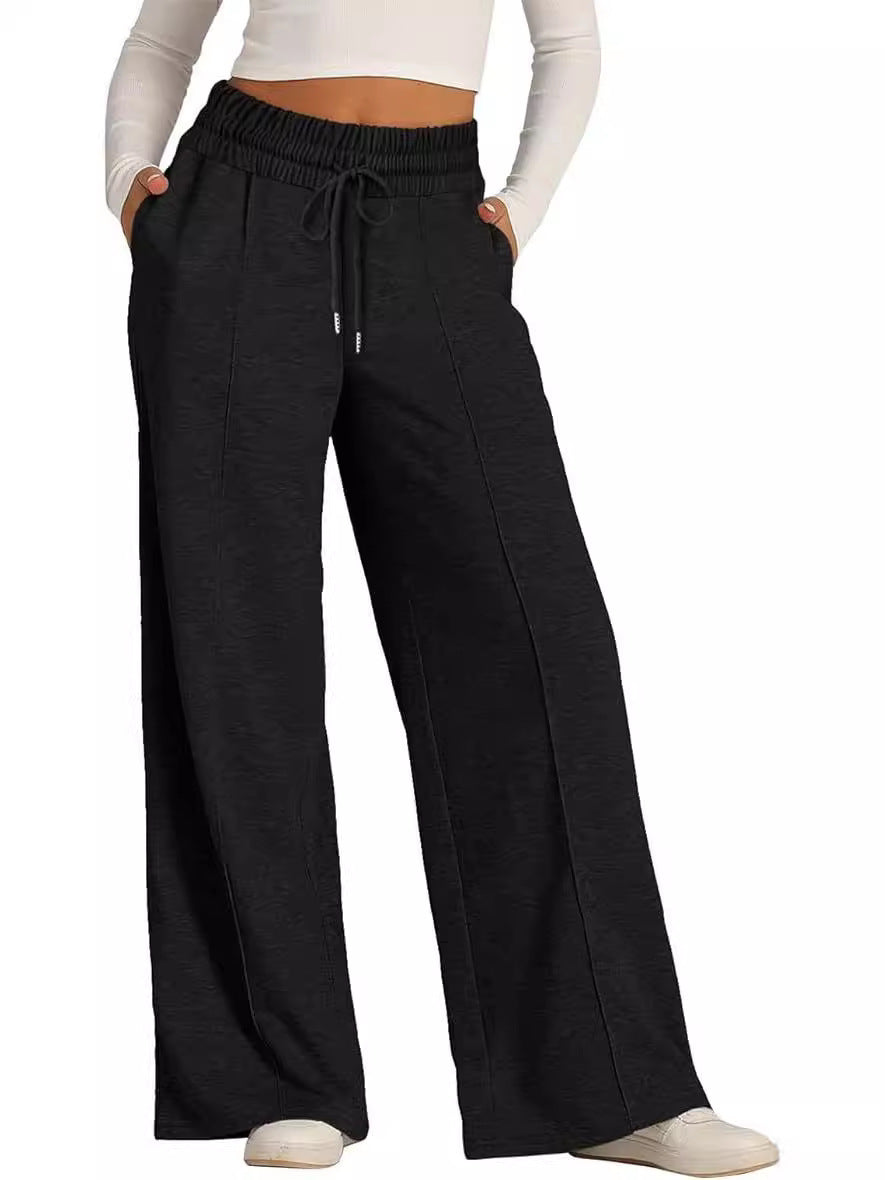 Casual Wide-Leg Drawstring Sweatpants – Hidden Picks Online