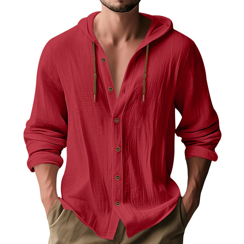 Hooded Cotton-Linen Loose Beach Cardigan Shirt – Hidden Picks Online
