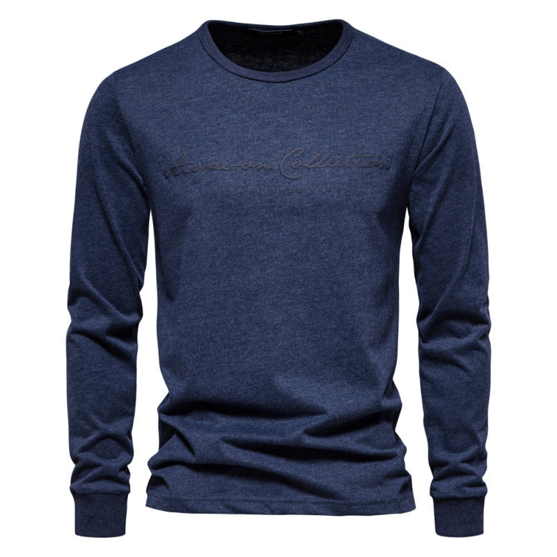Pure Cotton Letter Print Long-Sleeve Base Shirt – Hidden Picks Online