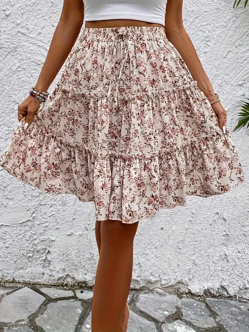 Floral Draped Wide-Leg Skirt Pants – Hidden Picks Online