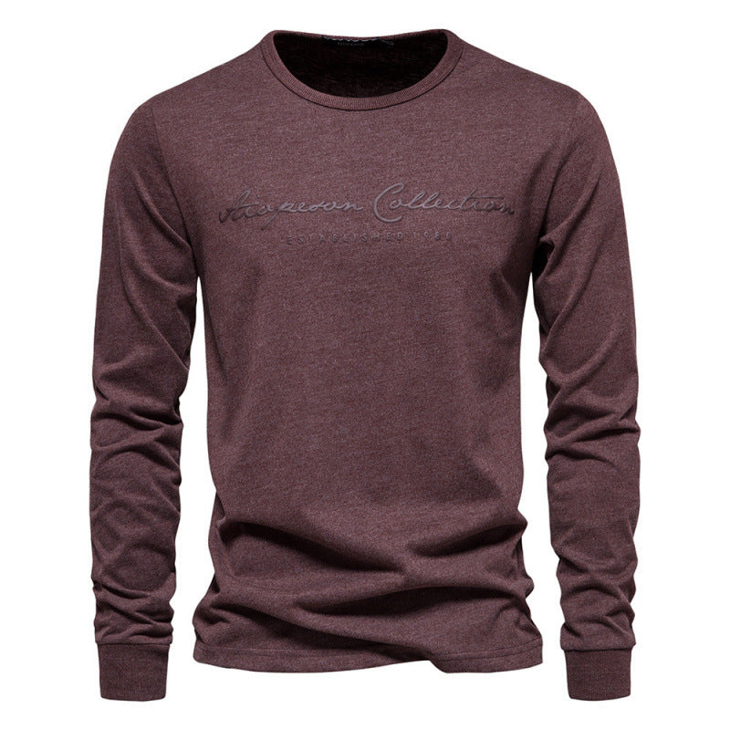 Pure Cotton Letter Print Long-Sleeve Base Shirt – Hidden Picks Online