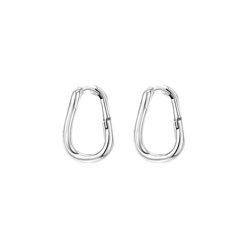 Korean Plain Hoop Earrings, High-End Niche Design, Summer Earrings, Ear Needles, Twisted U-Shaped Women's Earrings, Factory Direct Sales