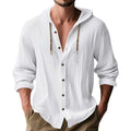 Hooded Cotton-Linen Loose Beach Cardigan Shirt – Hidden Picks Online