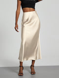 Elegant Satin Midi Skirt – Flowy & Slimming – Hidden Picks Online