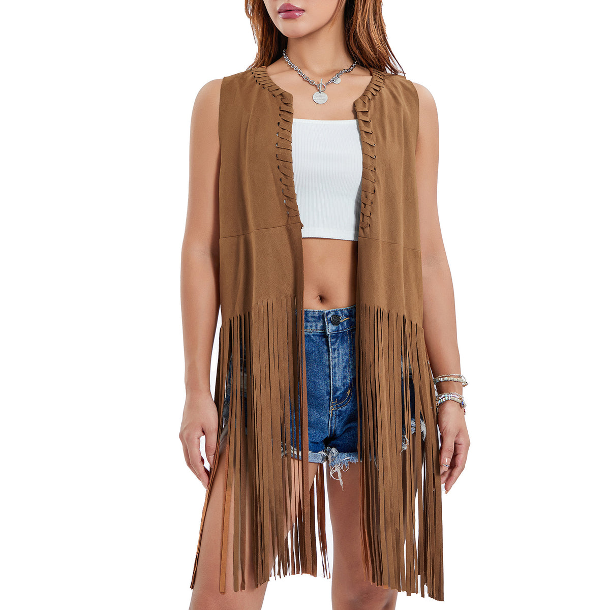 Suede Tassel Sleeveless Vest Jacket – Hidden Picks Online